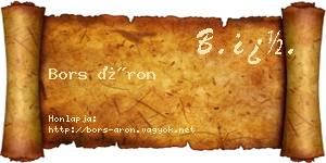 Bors Áron névjegykártya
