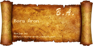 Bors Áron névjegykártya