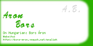 aron bors business card